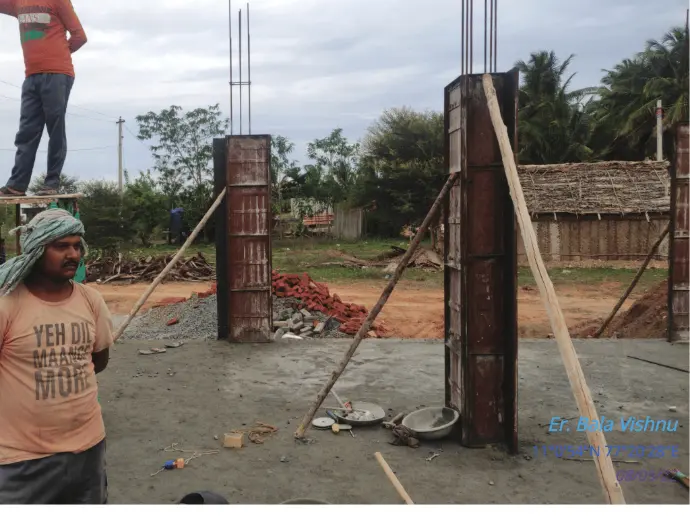 Column Concrete work Coimbatore House Construction Tamilnadu and design work Engineers Architects trichy